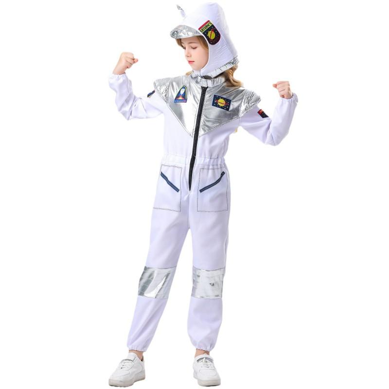 Girls Astronaut Costume Kids Space Suit Childrens Day Cosplay Performance