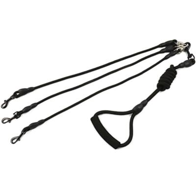 With Foam Handle 2/3/4 Way Pet Leash Nylon Adjustable Two Heads Dogs Leash Black Detachable Dogs Traction Rope Outdoor