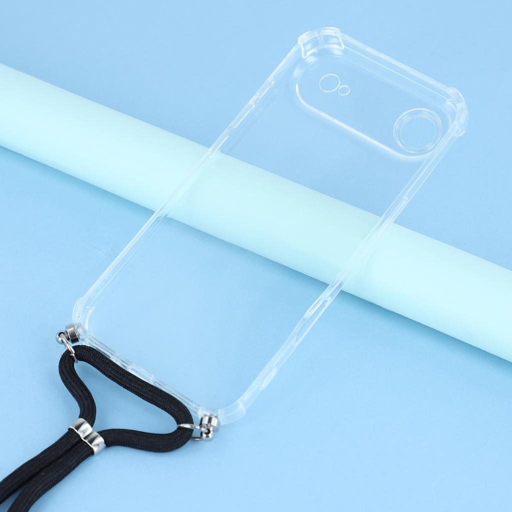 For iPhone 17 Air Case Reinforced Corner TPU Clear Phone Cover with Lanyard