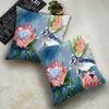 Bedroom Living Room Cushion Cover Oil Painting Bird Cushion Cover Chinese Style Car Sofa Home Decor Pillowcase