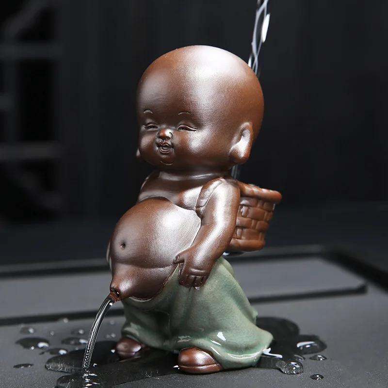 

Strainer Peeing Little Monk Zisha Tea Decoration Creative Piss Child Doll Spray Ceramic Character Craft Tea Filter Accessories