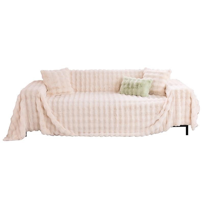 Imitation Rabbit Fur Sofa Towel European Winter Thickened Fleece Living Room Sofa Cushion Cover Cloth