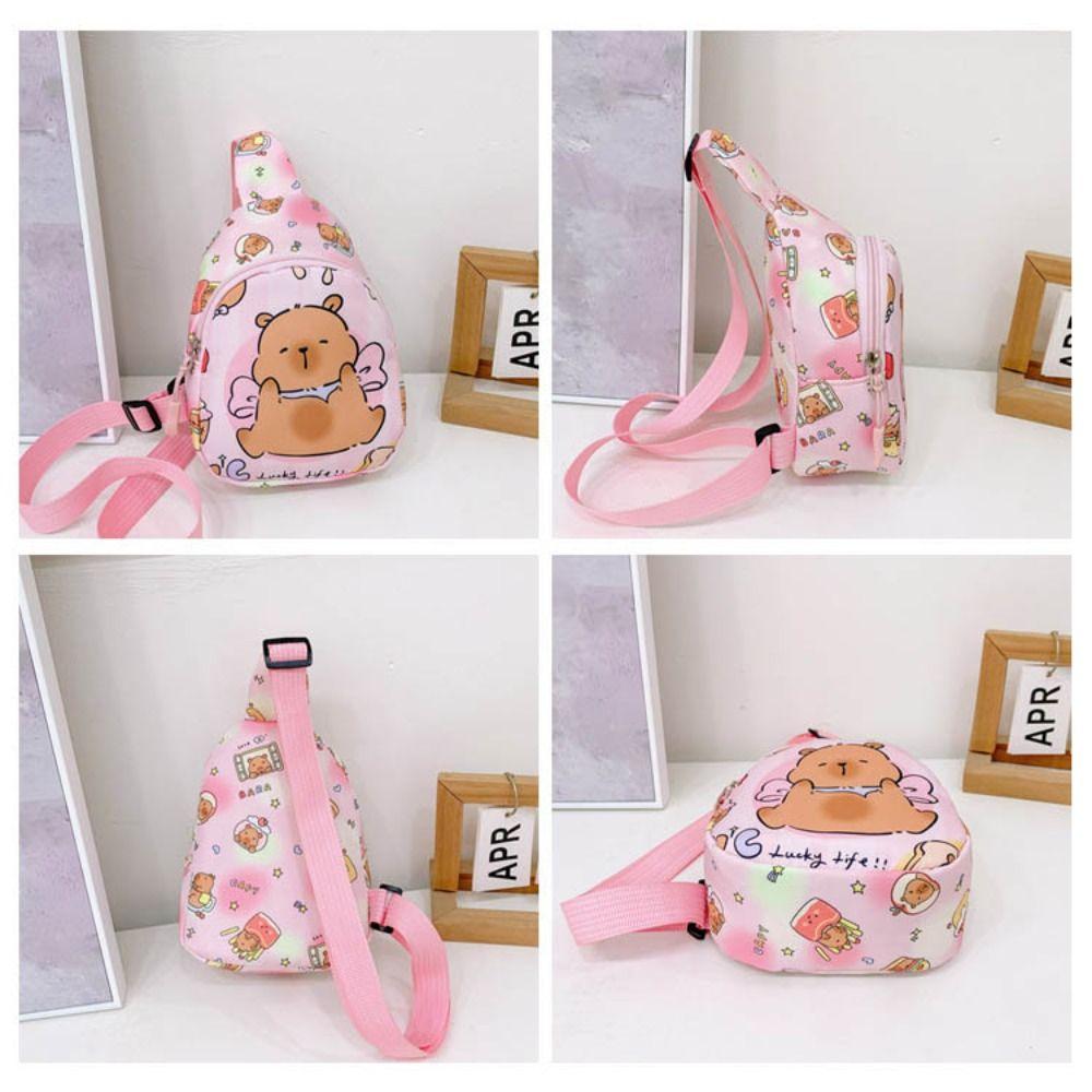 Portable Capybara Chest Bag Large Capcity Kids Crossbody Bag Cartoon Cartoon Shoulder Bag  Children
