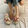 Fashion Women's Shoes Roman Style Plastic Sandals for Woman Pvc Footwear Summer 2024 Slippers Beach Platform Sandal Daily Vintage Shoe F