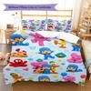 Pocoyo Cartoon Muster Bettwäsche Set Bettbezug Kissenbezug Heimdeko Geschenk (1 Bettbezug + 2 Kissenbezüge, ohne Füllung)