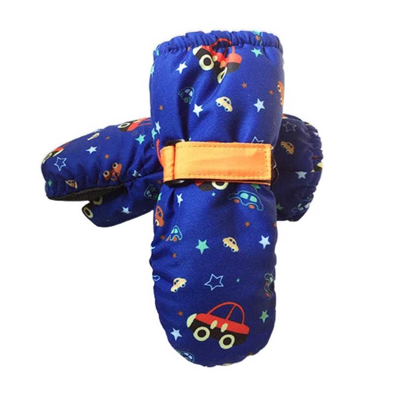 2-4Y Waterproof Kids Ski Gloves Winter Cycling Gloves Anti-Slip Gloves Warm Thick Fleece Snowboarding Mittens Gloves