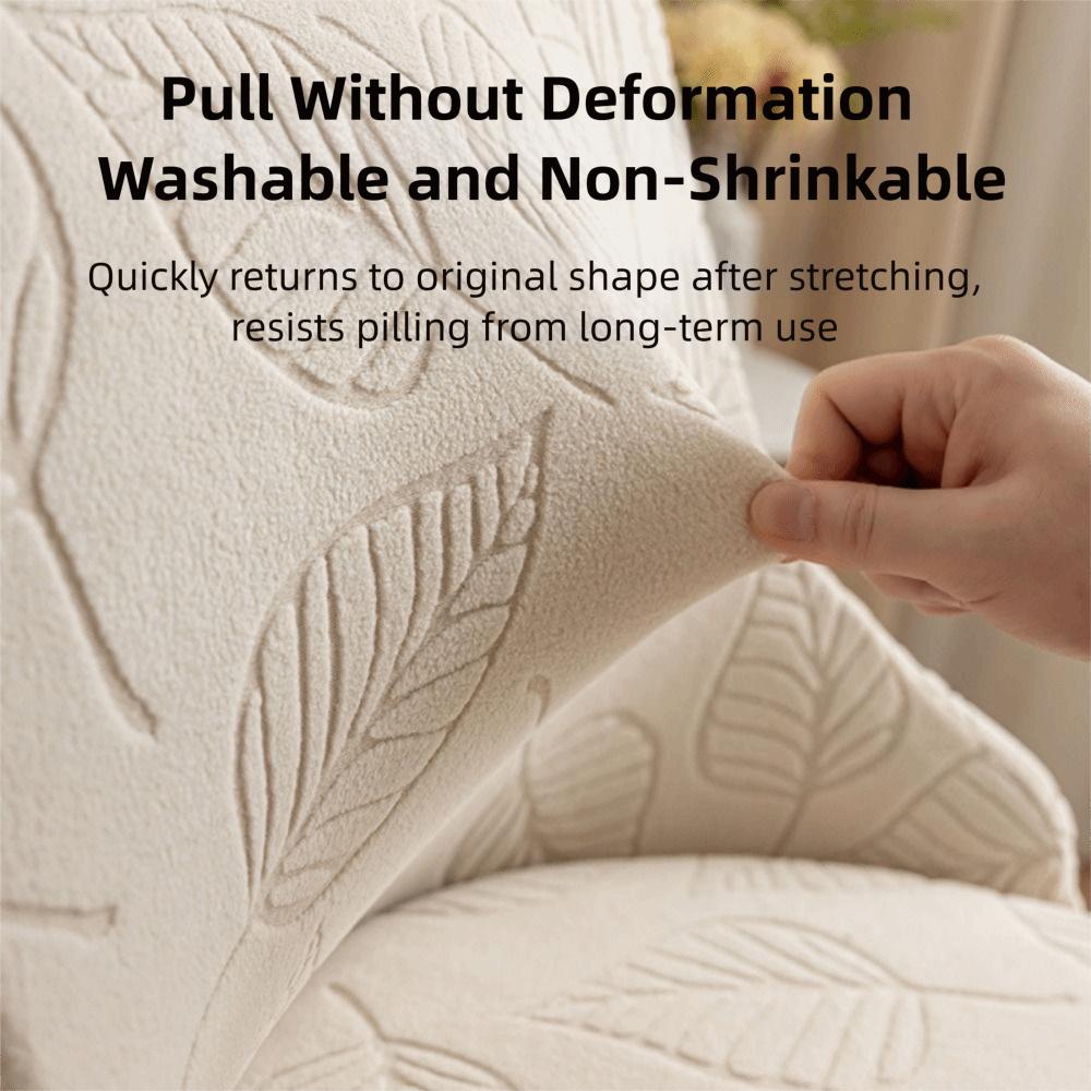 Soft Curved Chair Cover Leaf Pattern Dining Chair Cover Seat Protectors for Dining Room