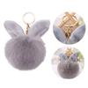 Soft Artificial Rabbit Furs Keychain Plushs Ball KeyRing Cute Pom Pom Bag Charm Car Pendant Decoration for Women Girls