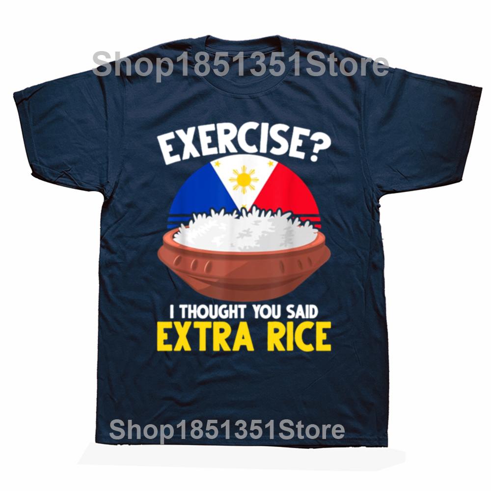 Funny Filipino Pride Extra Rice Filipina Proud Philippines Tshirt Unisex Fashion Casual Tshirt 100 Cotton Loose Oversized T Shirt S