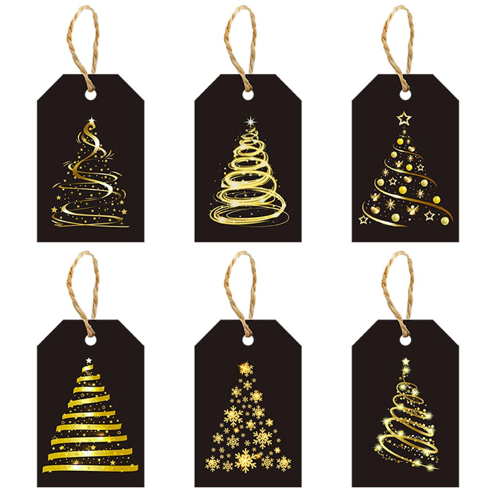 New Year Party Hanging Tags with Rope, Decorative Labels and Cards for Gift Wrapping