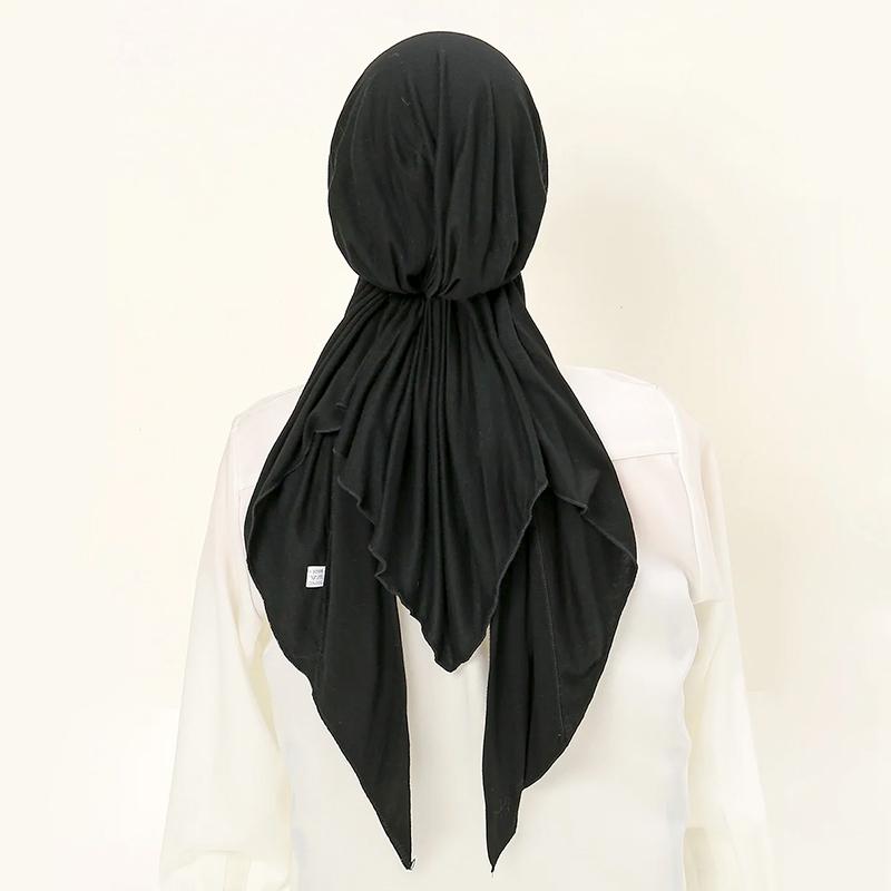 1 szt. Hidżab Szalik na głowę Damski Wrap Muzułmański Jednolity kolor Zakrycie Wypadanie włosów Rak Chemioterapia Czapka Turban