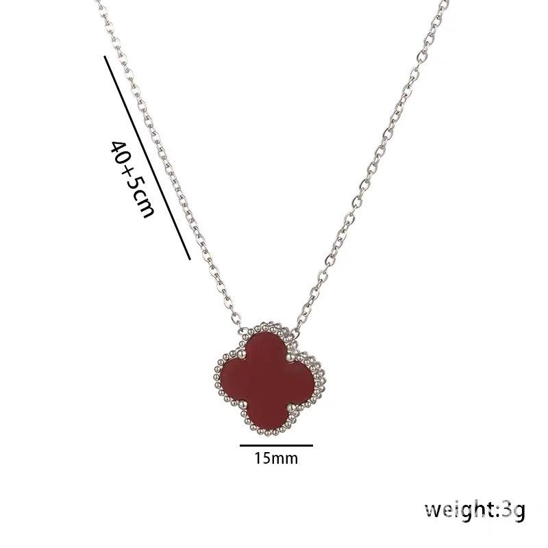 

15 мм ожерелье из одного цветка четырехлистного клевера из титановой стали 18 карат, легкое, роскошное, высокое чувство, простое, модное, универсальное 18K