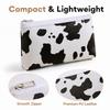 Cow Print Leather Makeup Bag, Portable - Cosmetic Storage Pouch