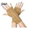 Lightweight Warm Wrist Sleeves Women Ribbed Arm Warmers Stretchy Cable Knitted Fingerless Gloves Winter Gloves Soft Mitten Half Finger for