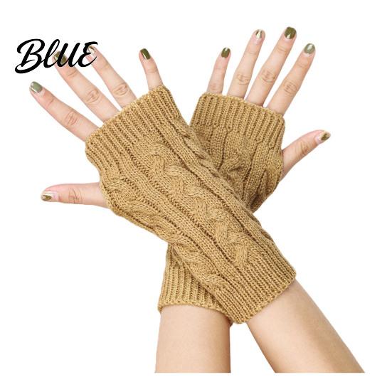 Lightweight Warm Wrist Sleeves Women Ribbed Arm Warmers Stretchy Cable Knitted Fingerless Gloves Winter Gloves Soft Mitten Half Finger for