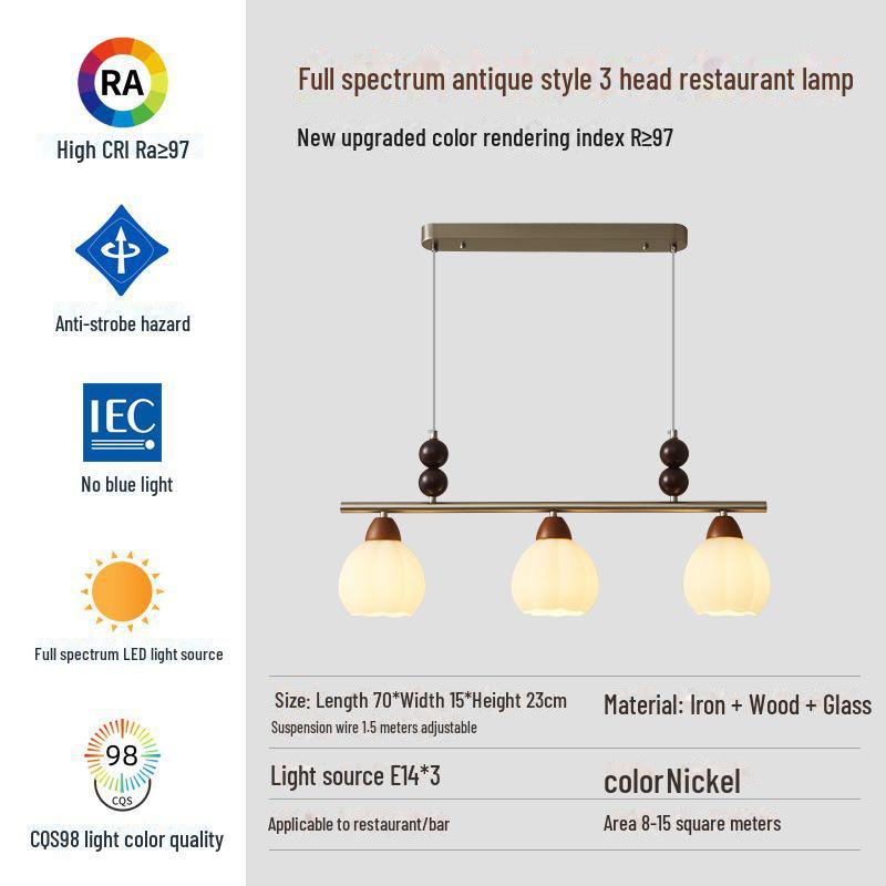 Medieval Persimmon Chandelier & Wabi-Sabi Walnut Table Lamp for Retro B&B and Hotel Bars.