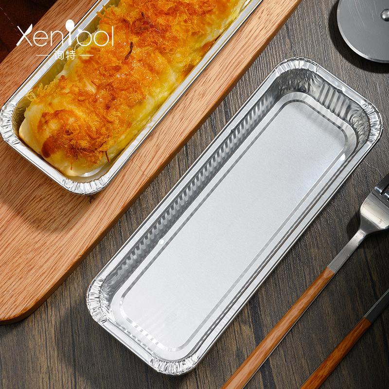 125 Stuks Brood Aluminiumfolie Papieren Houder Rechthoekig Wegwerp Hoge Temperatuur Oven Bakken Cakevorm Aluminiumfolie Blikken Papieren Houder Bakbenodigdheden
