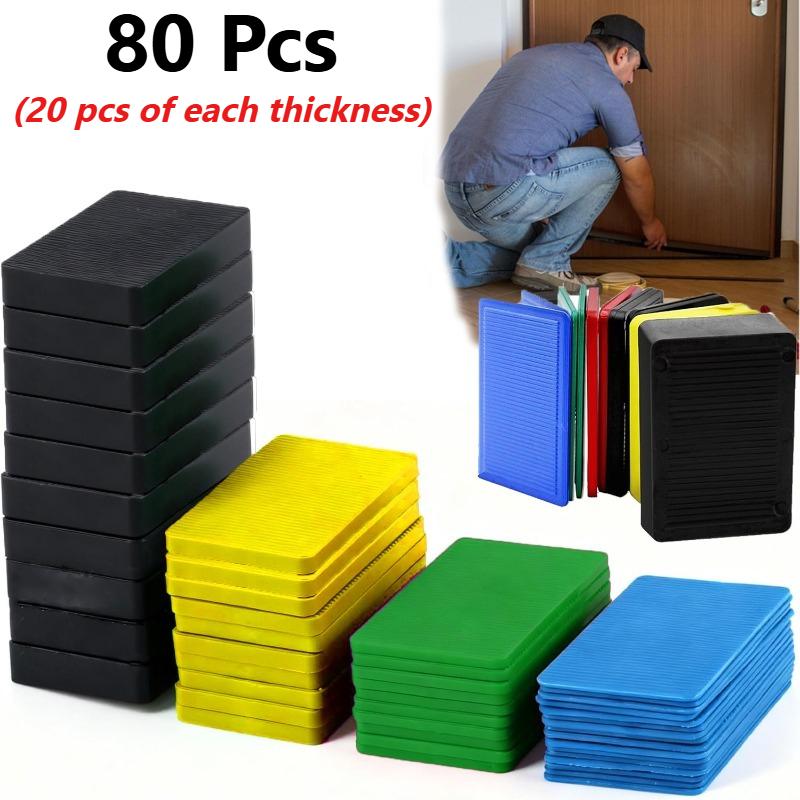 80 Pezzi Distanziatori per Piastrelle in Plastica, Materiale PP 4 Misure Distanziatori a Croce per Posa di Piastrelle a Parete e a Pavimento - Kit Livellatori con Cunei