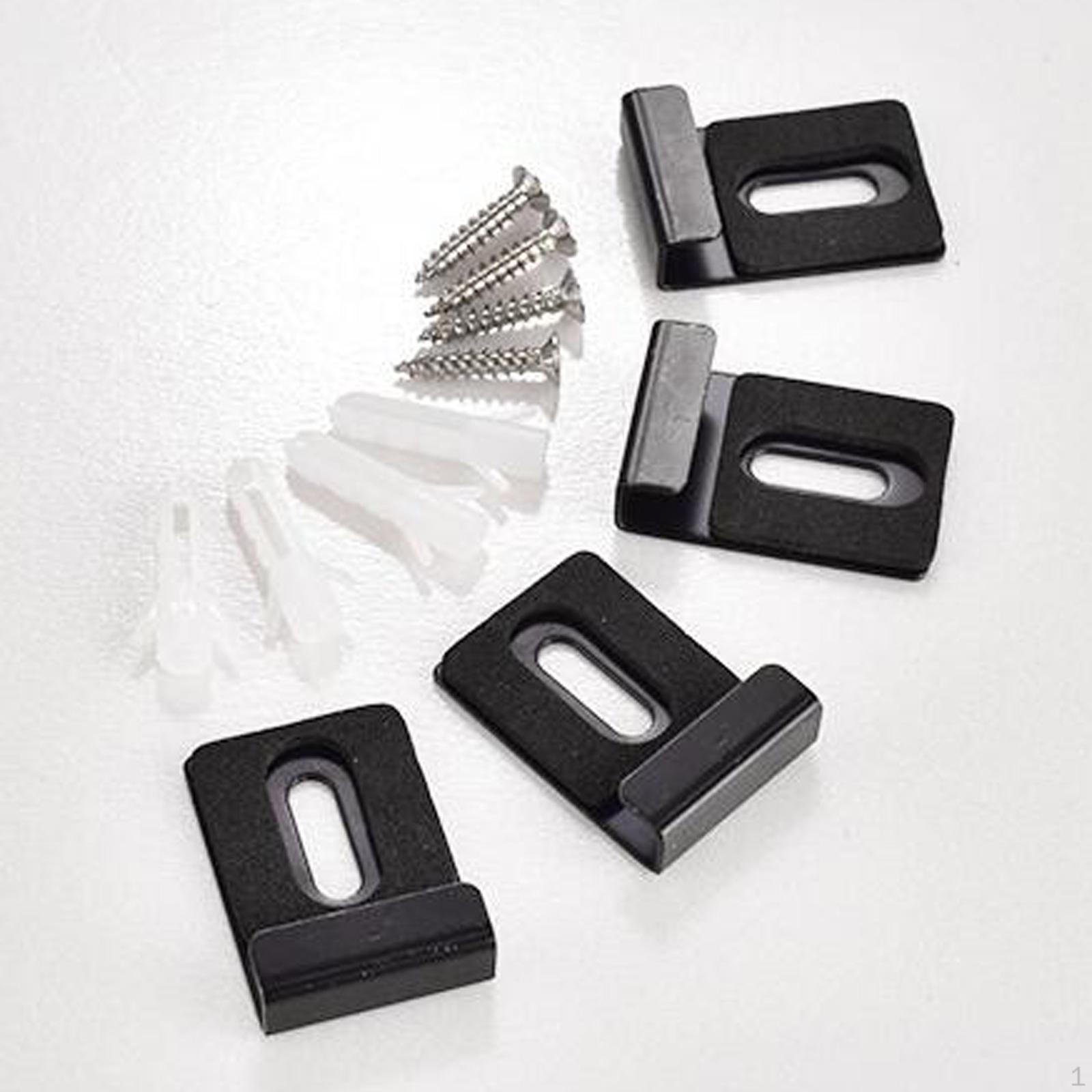 Набор металлических зажимов для крепления зеркала для легкой установки на стену Black L