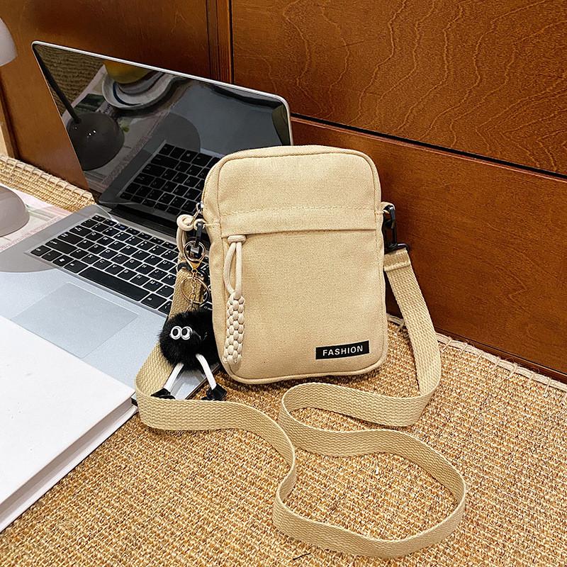 Canvas Bag Crossbody Mini Zipper Purse For Women Daily Casual Pocket Phone