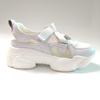 New Arrival Women's White Thick Sole Dad Shoes Genuine Leather Breathable Mesh Cutout Sport Sandals for Fashion and Comfort