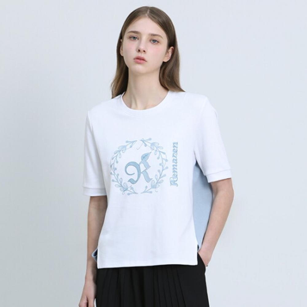 Cresson RomanTic Embroidery Color Block T shirT