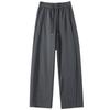 Women's High-Waist Dark Gray Sweatpants - Slim Fit, Wide Leg Sports Pants for Autumn 2025
