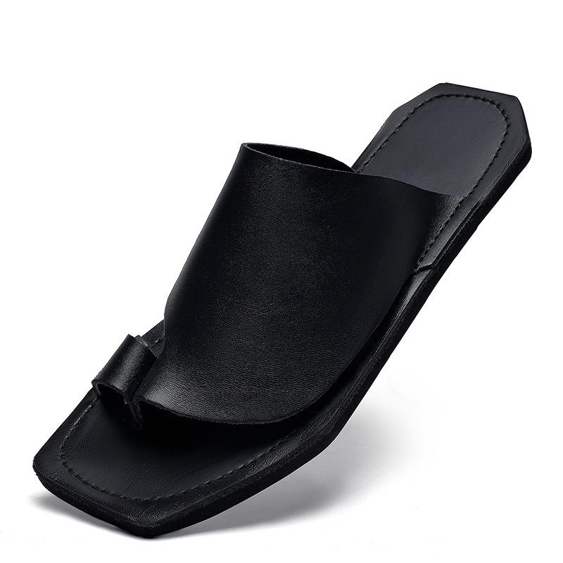 Unisex Large Summer Retro Non-Slip Roman Sandals with Toe-Covered Flat Bottom