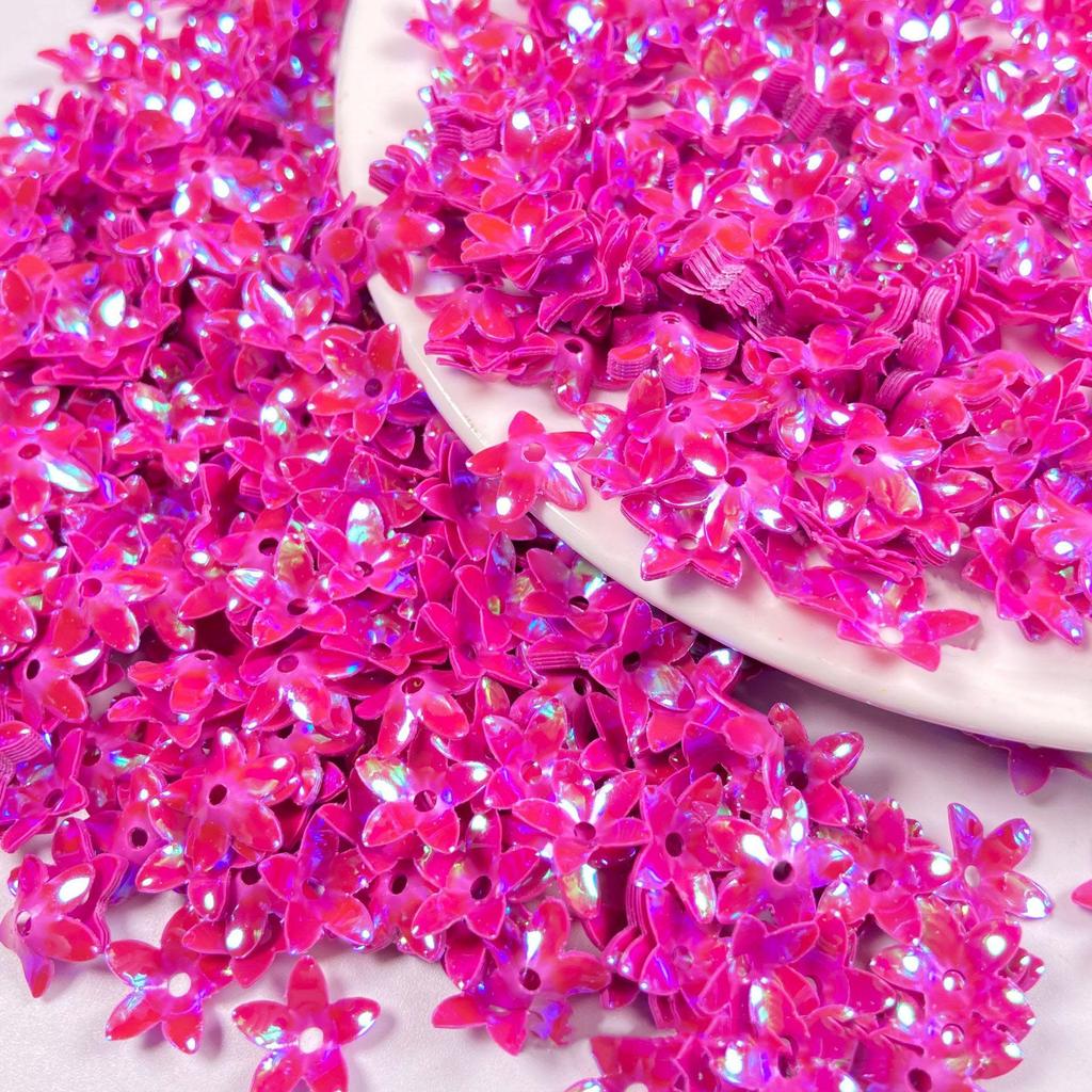 12mm Lily Flower Concave Pvc Sequins Diy Costume Dress Decorative Holographic Loose Beads 3D Floral Shoes Bag Sewing Film Sequin