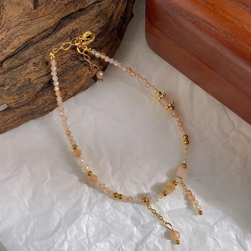 Pearl Bracelet Does Not Fade, Women'S Powder Crystal Natural Stone Beaded Accessories, Small Fresh And High-End Bracelet Jewelry.