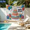 Colorful Balloon Party Backdrop 1pc - Polyester Party Decor
