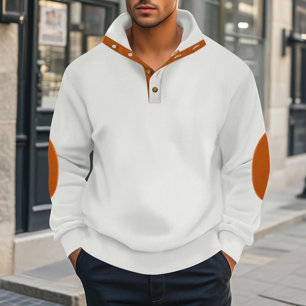 2026 Autumn and Winter New Style Stand Collar Fashion Solid Color Casual Versatile Men's Pullover Sweatshirt Long Sleeve