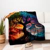 "Yin Yang Tree of Life Wall Art: Nature's Harmony In Every Leaf"Blanket Flannel Throw Blanket for Sofa, Bed, Travel, Camping, Office, Couch,