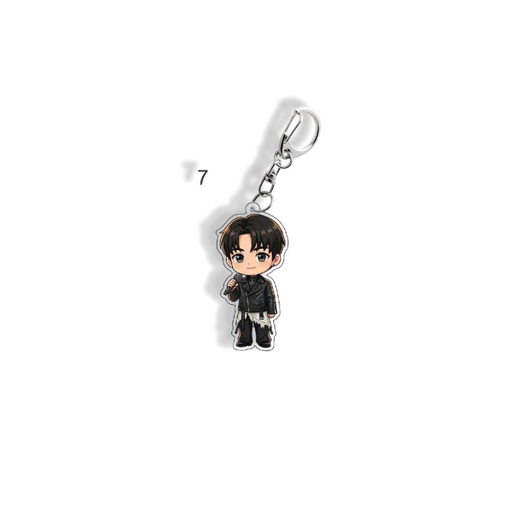 BTS Keychain, Bangtan Boys Formal Cartoon Figure Keyring, Kpop ARMY Fans Bag Charm,Kpop Idol Bag Pendant (7 Styles Available)