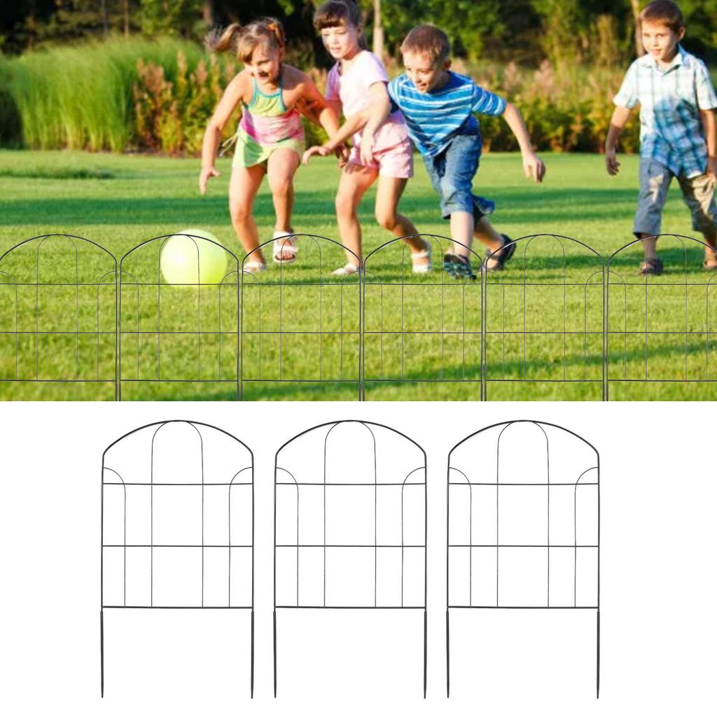 Iron Fence, Decorative Garden Border with Iron Wire Fence Panel for Flower Bed Edging, for Garden, Lawn, Terrace, Landscape, Roadside, Pet, and Vegeta