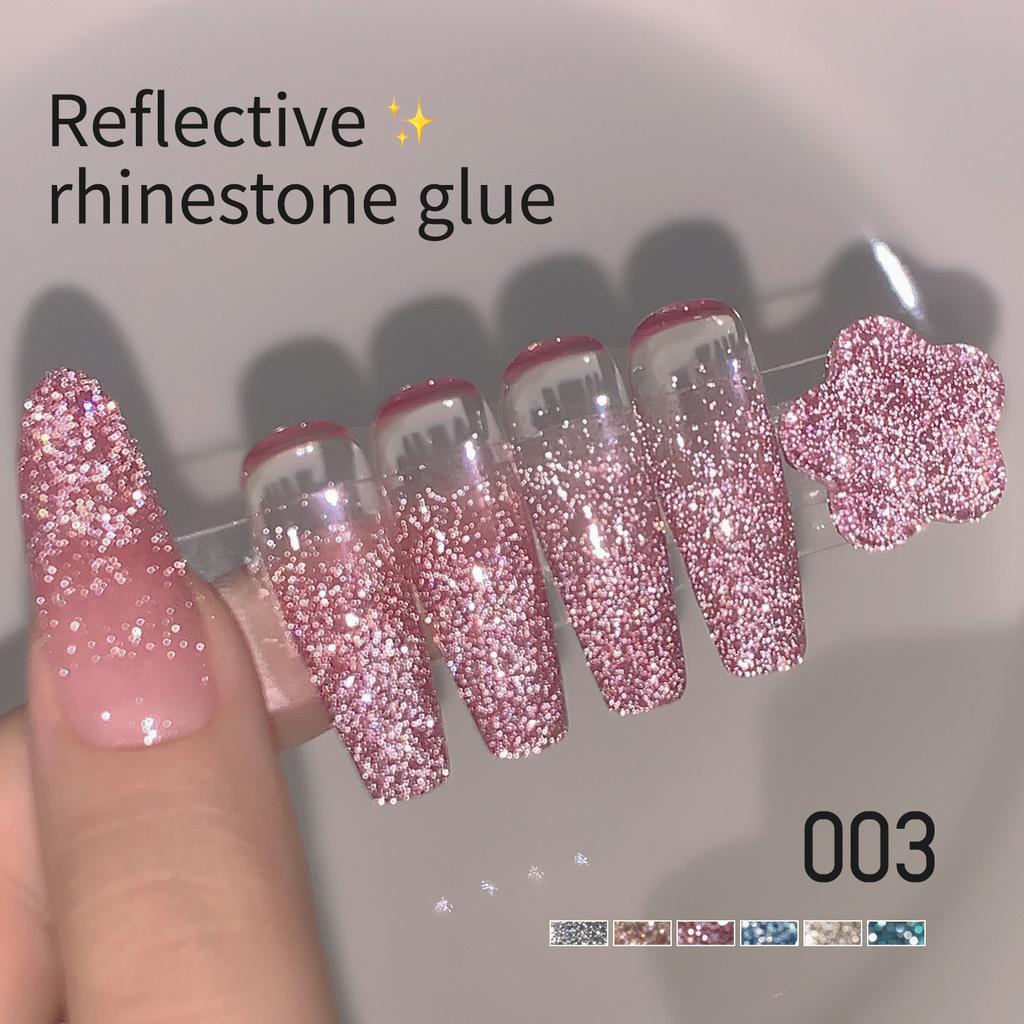 Reflective Disco Glitter Nail Polish Gel, Sparkling Nail Art Gel, Long-Lasting Peelable No Lamp Needed, Glow Party Nail Set, Multi-Color Options