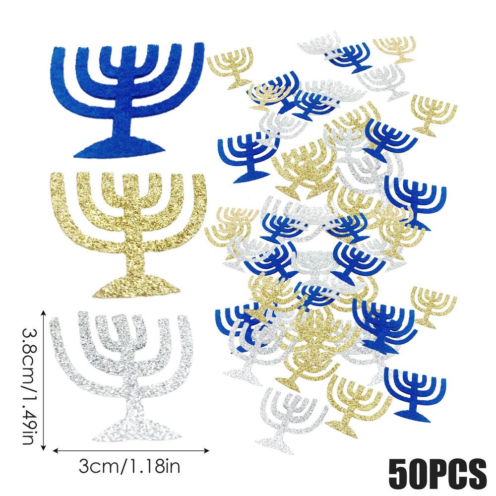 

50 Pcs Hanukkah Decoration Non-woven Party Adorn Christmas Sto Table for Decorations Ornament Decorate Centerpiece чорний