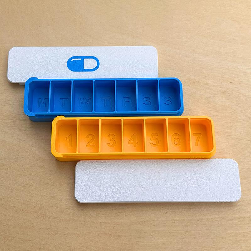 Convenient 7 Day Pill Organizer with Sliding Closure for Medication on the Go