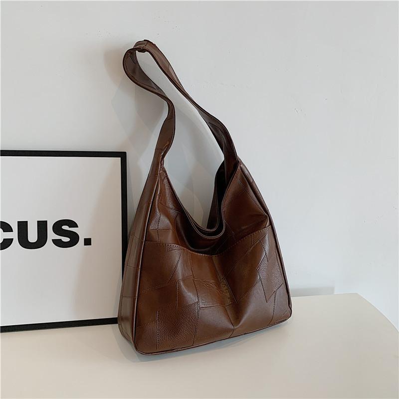 Stylish Large Capacity Korean Style Womens Shoulder Tote Bag In Black Brown Silver And Cream