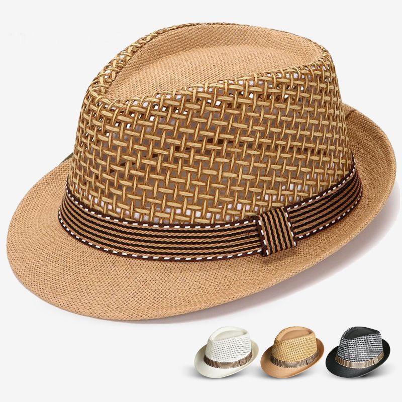 Spring and Summer In the Elderly New Hat Men's Sunshade Sunscreen Hat Top Hat Mesh Breathable Straw Hat Sun Hat Tide