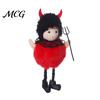 Halloween Plush Witch Doll Hanging with Lanyard, Cute Furry Pom Door Decor Ball Ornament for Doors Windows Trees Party Lace Details