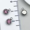 12pcs Mix Birthday Pendant Round Stainless Steel Rhinestone Charms For Jewelry Making Supplies DIY Necklace Bracelets Materials