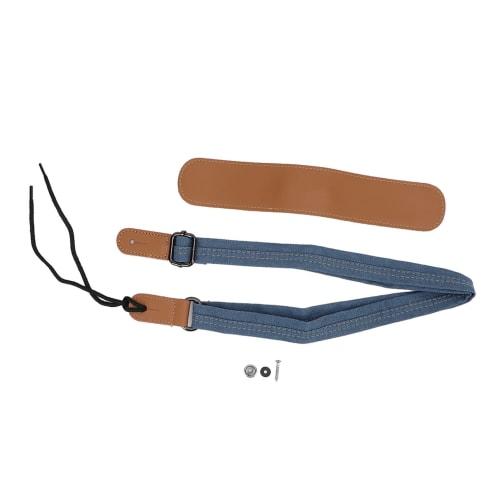 Denim Leather Ukulele Strap with Adjustable Shoulder Pad for All Ukuleles, Mandolins, and Banjos