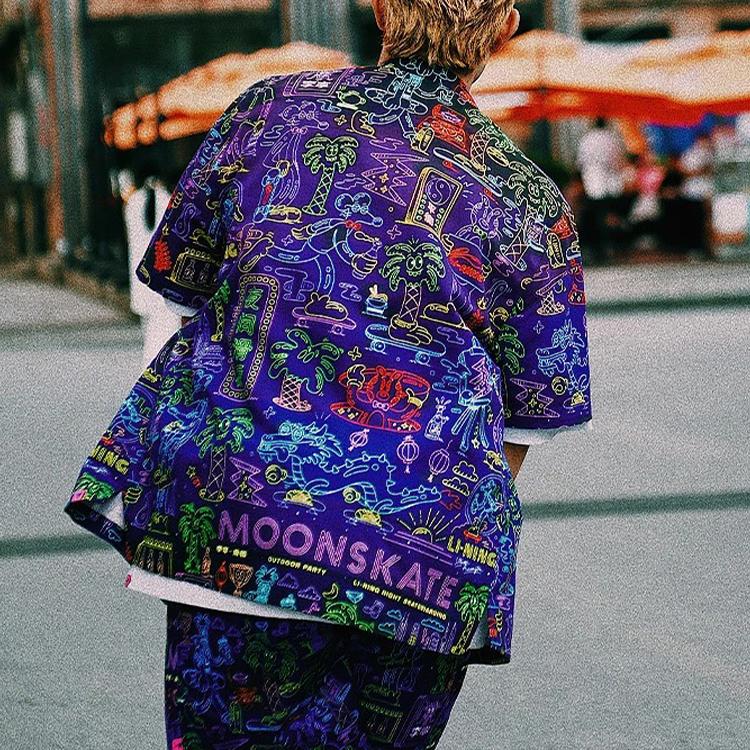 Li-Ning X Steven Harrington Cartoon Print Casual Shirt Men Tops Multicolor ASHS911-1