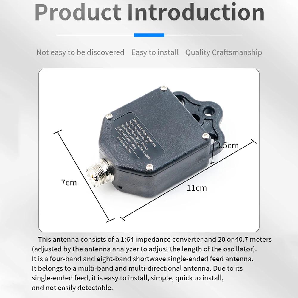 Professional End Fed Antenna for Outdoor, 4 Band 8 Band 1MHz to 30MHz 100W, Easy to Install, Withstand Power for SSB FT8, FM