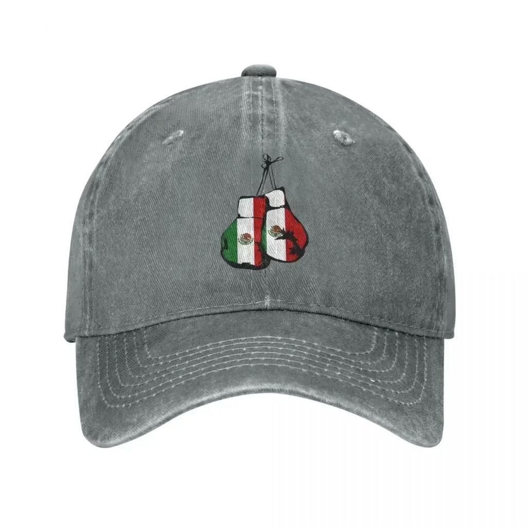 Mexico Flag Mexican Boxing Gloves Unisex Women Baseball Cap Sport for Boy Distressed Denim Washed Caps Hat Classic Outdoor Sun Cap