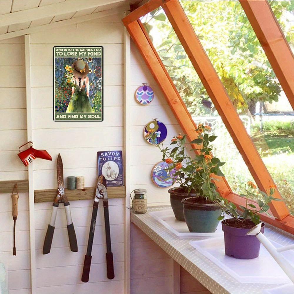 Funny "And Into The Garden I Go" Sign: Women's Garden Gift for Yard, Backyard, Patio & Porch Decor, 12" x 8"