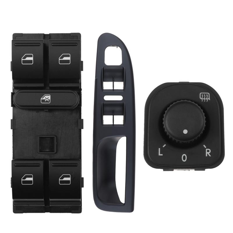 Car 3C1867171 1K4959857B 1K0959565K Power Master Window Control + Mirror Switch +Trim Bezel Fit For VW Passat B6 2006-2010
