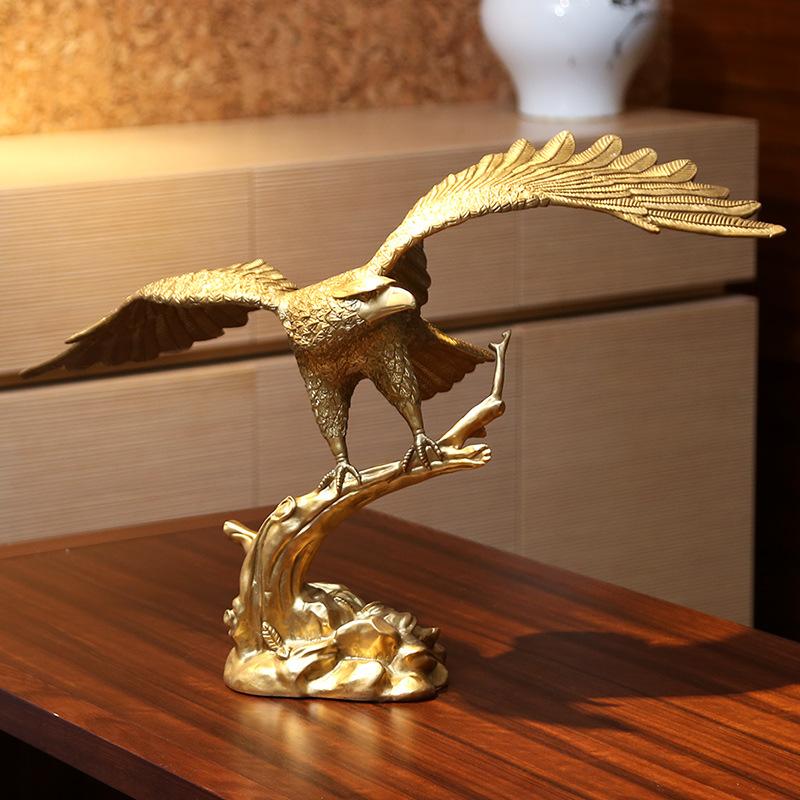 Brass Ornament Eagle Spreading Wings Copper Decoration Home Office Company Housewarming Opening Gift
