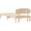Natural Wooden Bed Frame with Headboard 90 X 190 Cm Solid Pine Wood